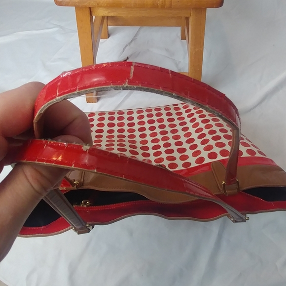 Coach Tote Brown with Red Orange Splotches - Picture 8 of 8